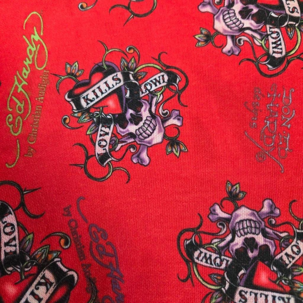 Used Ed Hardy Skull Pattern Long Stole