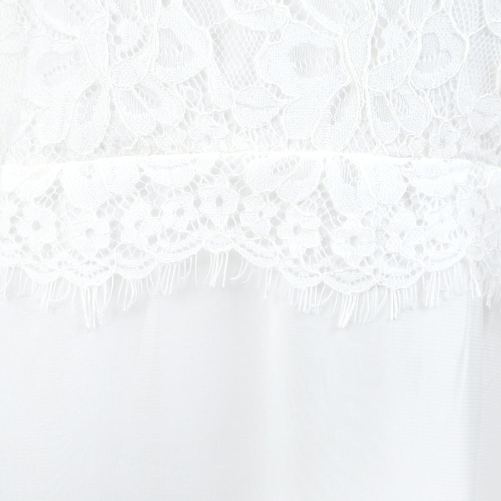 Elegantes Weißes Spitzen-Chiffon-Hochzeitskleid für Damen Süßer Herz-Ausschnitt Ärmellos Rückenfrei Empire-Taille Bodenlang Brautkleid mit Schleppe Neu