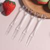 500Pcs Mini Disposable Heart Fruit Fork Mini Snack Cake Dessert Home Dining Plastic Food Fruit Pick Toothpick Bento Party Decor