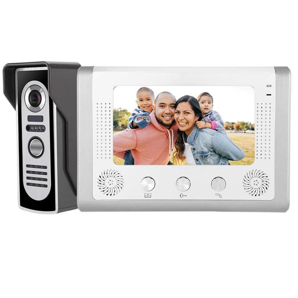 Écran TFT-LCD couleur filaire 7 pouces Vision nocturne IR Interphone vidéo Sonnette Téléphone de porte