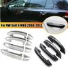 For VW Golf 6 MK6 2009-2013 Car Sticker Carbon Chrome Black Silver Exterior Door Handle Moulding Cover Trim Decor Accessories