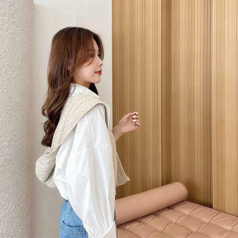 Şal cu glugă tricotat, eşarfă de modă dulce, în aer liber, caldă, confortabilă, de culoare solidă, accesorii tricotate pentru umeri, toamnă iarnă