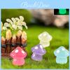 Cute Fluorescent Mushroom Resin Decor Luminous Colorful Miniature Desk Plant
