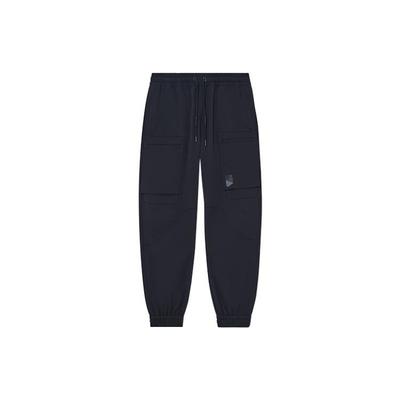 Li Ning X Jackie Chan Collaboration Solid Color Pocket Jogger Knit Sports Pants Men Pants Charcoal-Black AKXT179-2