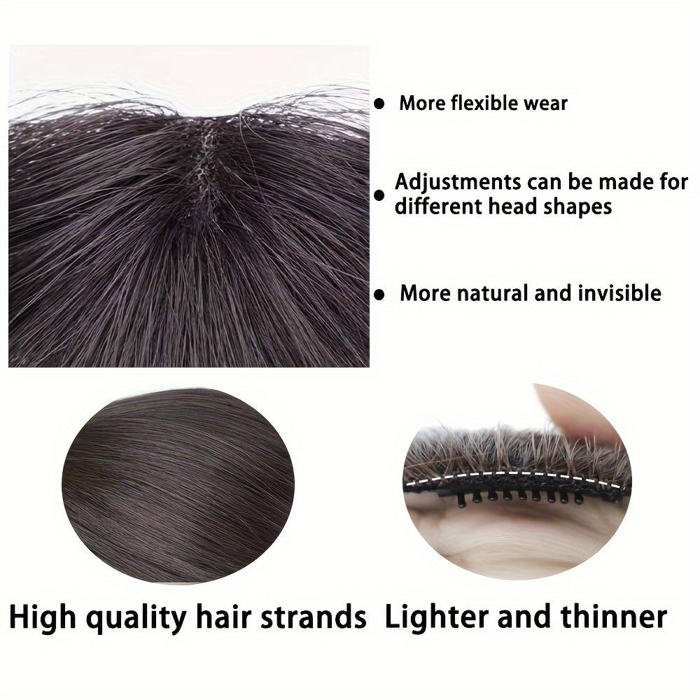 MISSQUEEN Pince à cheveux synthétique courte droite en frange avec postiches Extensions de frange d'air perruque de frange incurvée douce naturelle pour les femmes