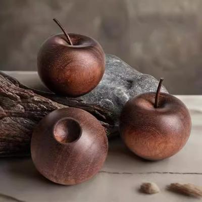 Mini Wooden Fruit Shaped Essential Oil Diffuser Portable Air Freshener Rustic Car Aromatherapy Diffuser for Car Home Bedroom Office Desktop Sauna