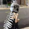 Giant Dinosaur Skull & Spine Plush Head Cover, Gothic Skeleton Costume Hat for Halloween Cosplay Party Prank Outfit