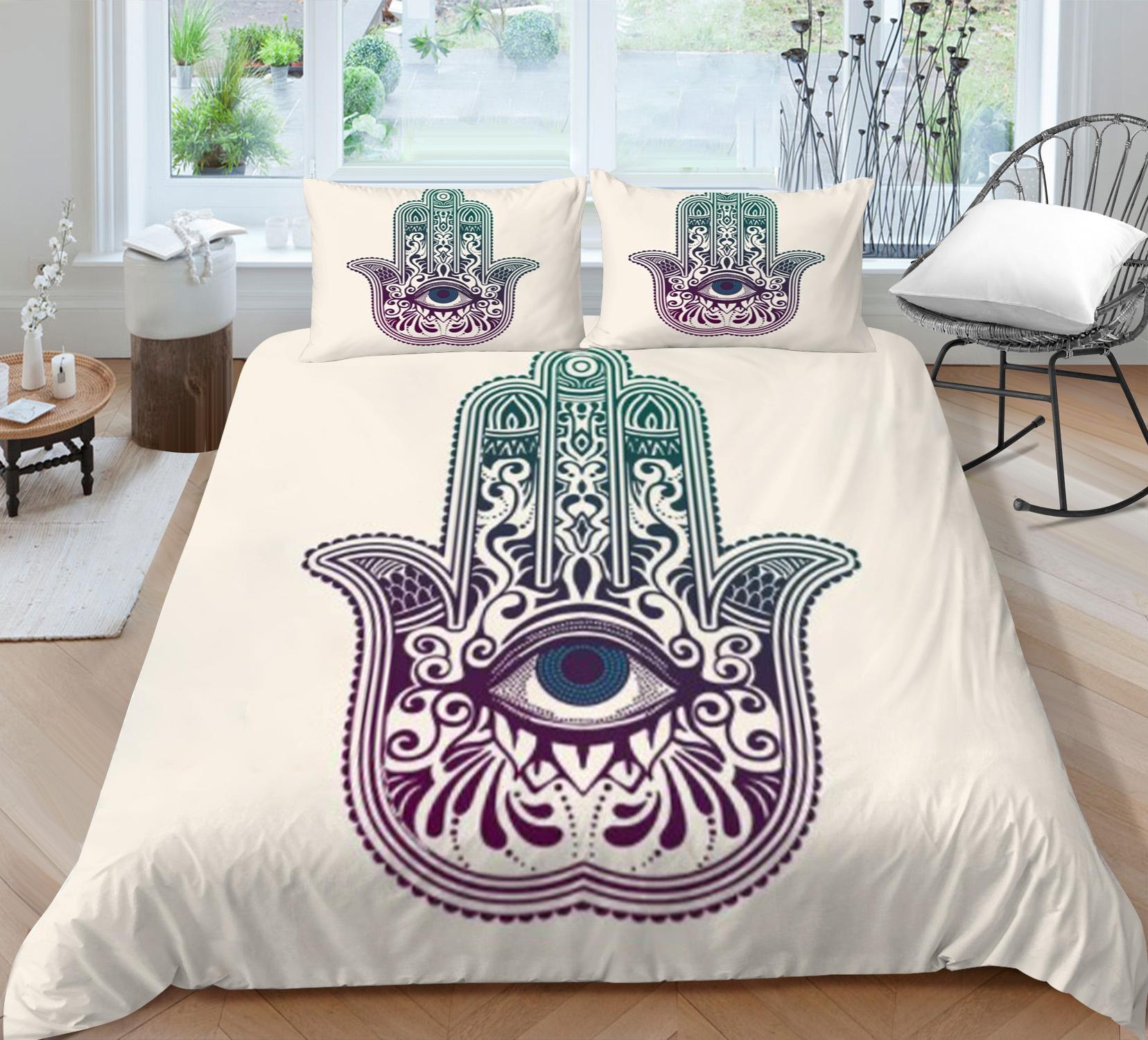 

Комплект постельного белья с 3D богемным принтом, покрывало, постельное белье, домашняя теплая полиэстеровая наволочка из трех предметов, пододеяльник EU Single 135x200cm
