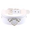DIEZI Harajuku Bílý PU Kožený Kroužkový Choker Náhrdelník Pro Ženy Muže Vintage Gotický Hip Hope Nastavitelný Límcový Náhrdelník Šperky