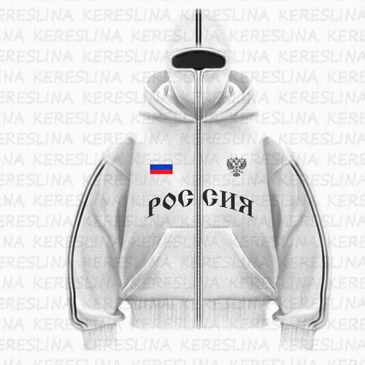 2025 Trendy Double Zipper Y2K Double Hoodie Unisex Jacket with POG GHB Print - European & American Style