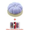 1Pc Wooden Solid Color Pumpkin Shape Pincushions Needle Cushion+100pcs Pearl Head Needle DIY Sewing Crafts