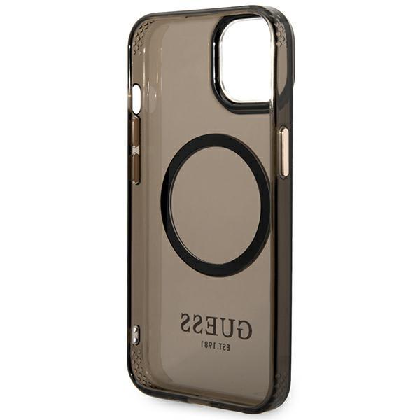 Hülle für iPhone 14 Plus Guess MagSafe Gold Schwarz