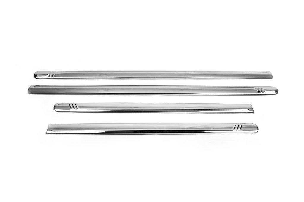 Door Molding (4 Pcs, Stainless Steel) Standard Base, OmsaLine - Italian Stainless Steel for Volkswagen Caddy 2010-2015