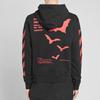 OFF-WHITE Diagonal Sleeve Bats Slim Fit Hoodie Black Red Unisex Streetwear OMBB034E19D250071020