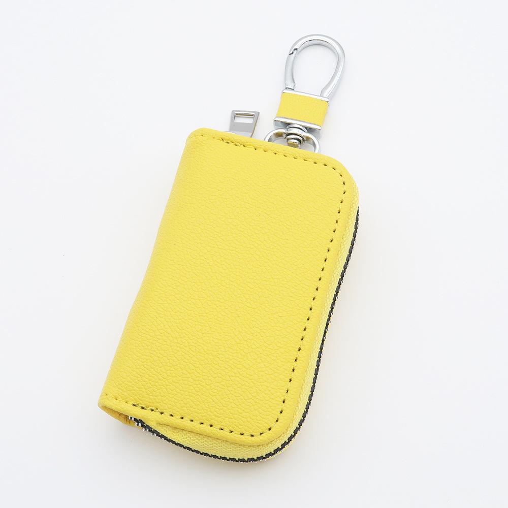 Men Key Holder Housekeeper Leather Car Key Wallets Keys Organizer Women Keychain Covers Zipper Key Case Bag Unisex Pouch Purse