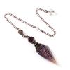 Antique Silver Seven Chakra Crystal Resin Pendulum with Semi-Precious Chips Pendant