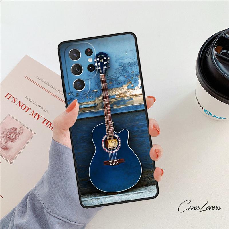 Musikalische Geige Gitarre Handyhülle Für Samsung Galaxy S24 S25 S23 S22 Ultra Note 10 20 Plus S20 S21 FE Hülle