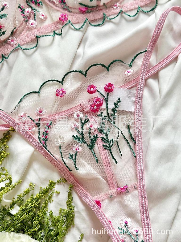 2024 Sexy & Comfy Embroidered Floral Mesh Lingerie - Sweet Style