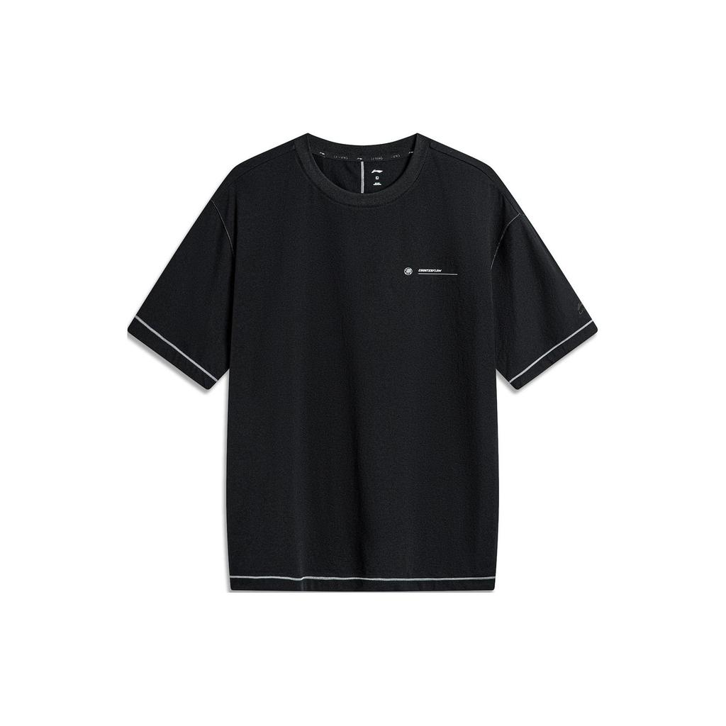 Li Ning T Shirts Unisex Black Crew Neck Moderate Other ATSU603-1