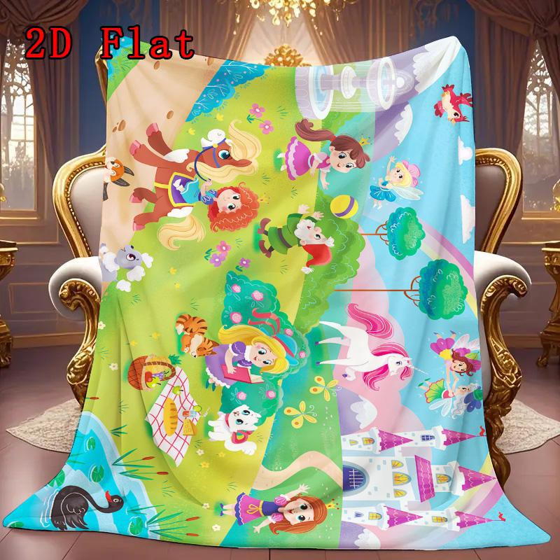 Castle Garden 2D Flat Pattern Flannel Blanket High quality All Seasons Warmth and Comfort Perfect for Christmas Gifts.MMT0918360