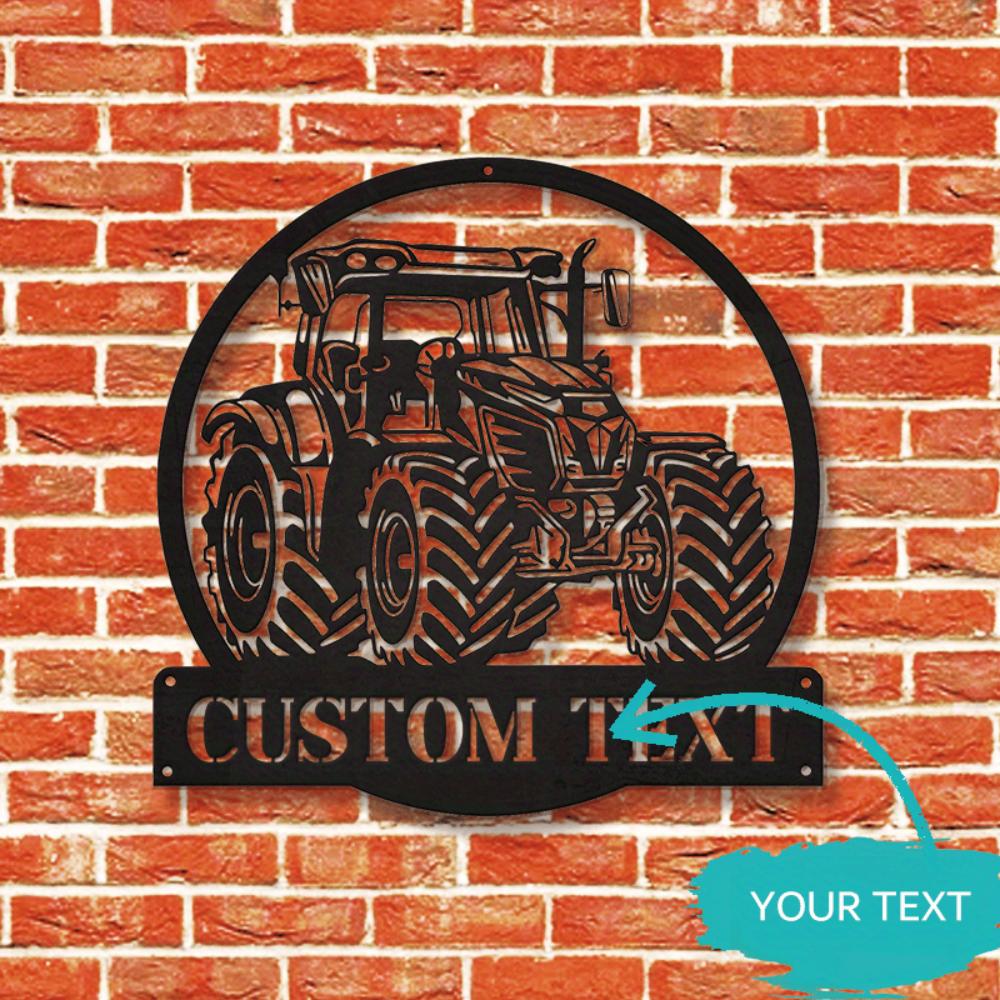 Unique Custom Farmhouse Tractor Metal Wall Art Sign Personalized Farm Nameplate Modern Sturdy Room Decor
