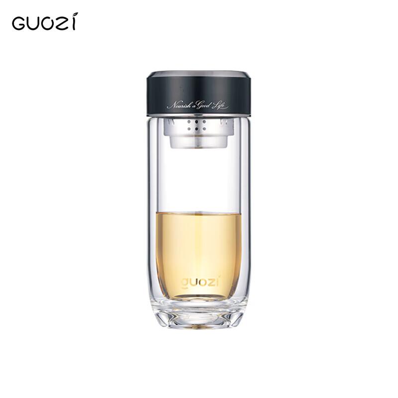 GUOZI Portable Double-Layer Borosilicate Glass Tea Infuser Cup 200ml