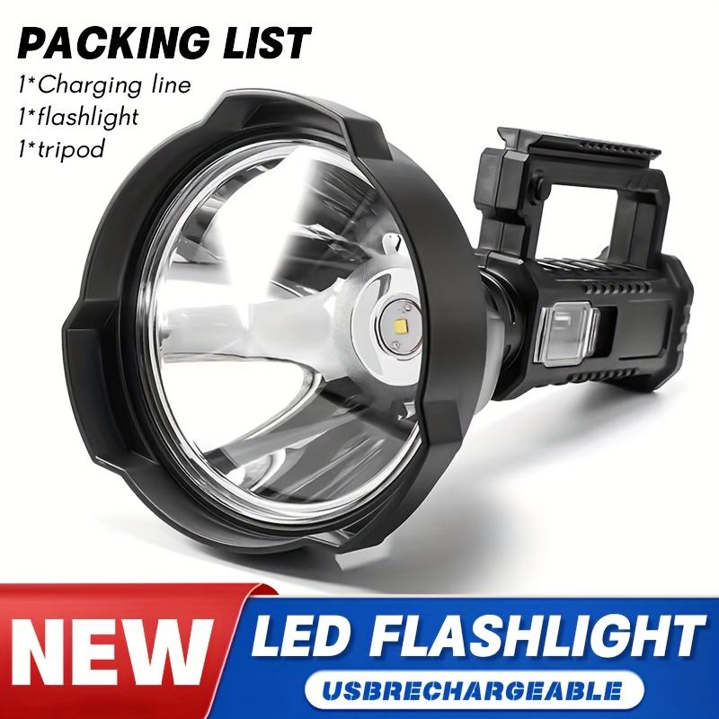 Large LED Flashlight with Foot Support for Convenient Installation, Night Safety Lighting, Home Emergency 4 Modes Suitable for Construction Sites