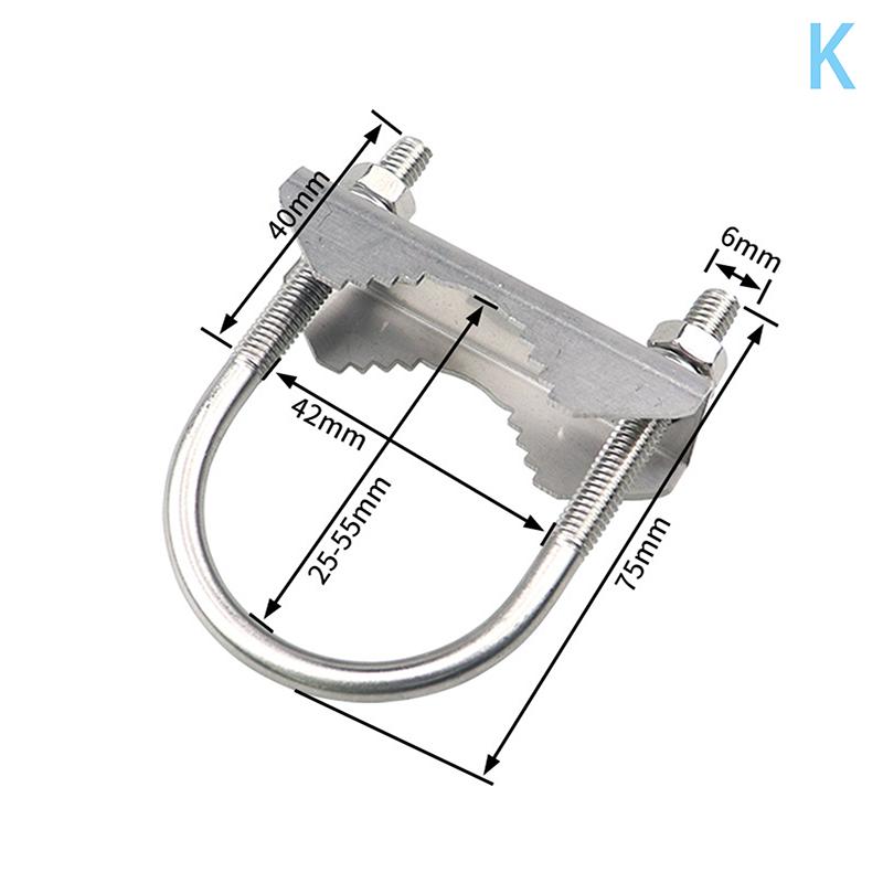 For TV,CB,Ham Double Antenna Mast Clamp V Jaw Block With M6 U Bolts Heavy Duty Anti-Rust Mast To Mast Mount Bracket Kit