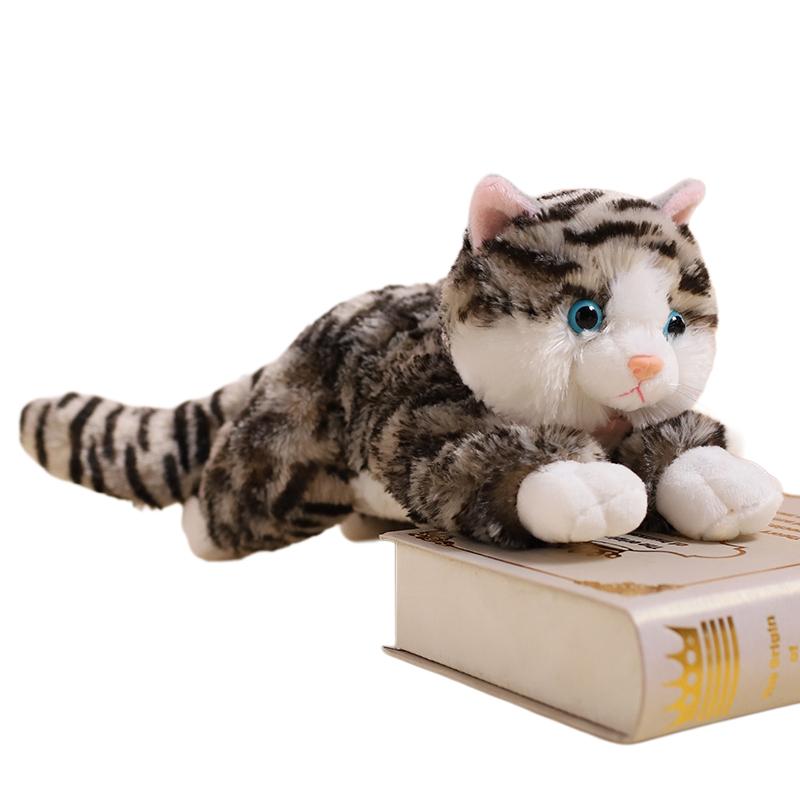 20~48Cm Geluid Makend Miauw Miauw~ Liggende Kat Schattig Pluche Speelgoed Gevuld Cartoon Kitten Dier Gestreept Oranje Grijs Wit Zwart Pop Cadeau 30cm sounding