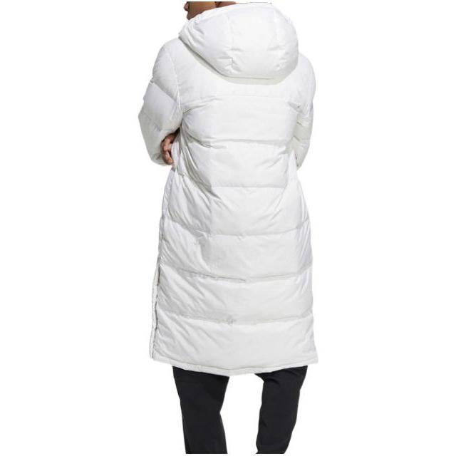 Adidas Alphabet Logo Print Hooded Medium Length Down Jacket Unisex Outerwear White HZ2600