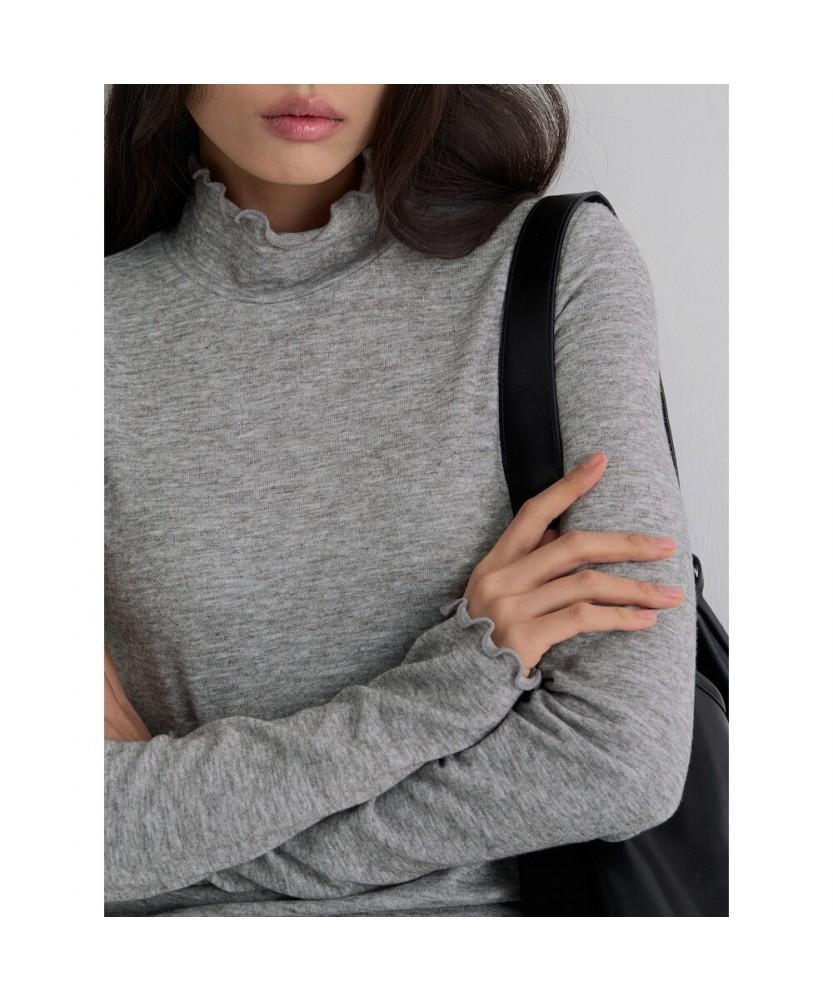 8SECONDS Soft Turtleneck Long Sleeve T-Shirt Gray