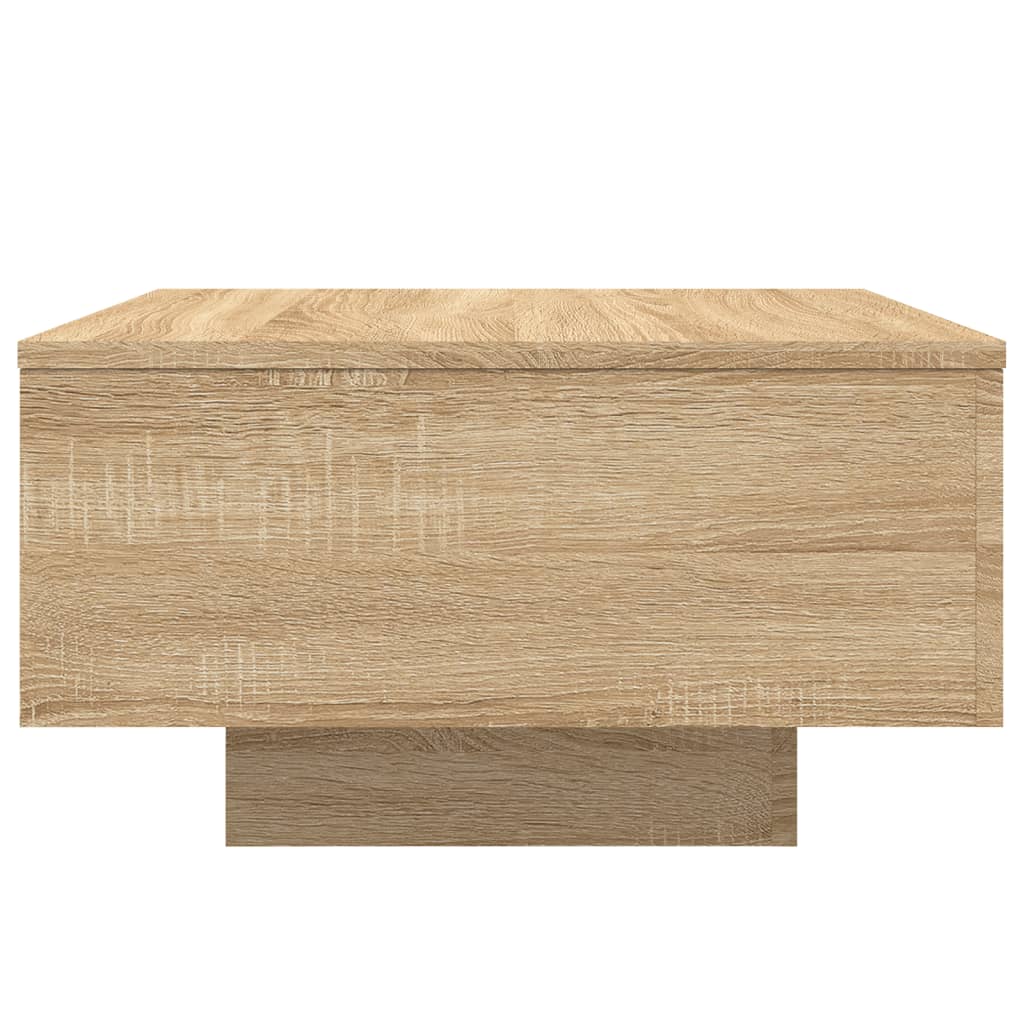  LED Coffee Table, Sonoma Oak, 55x55x31 Cm