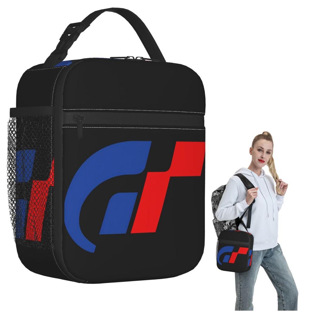 Gran Turismo Logo Insulated Lunch Bag for Women Kids Leakproof Food Boxes Thermal Lunch Box Tote