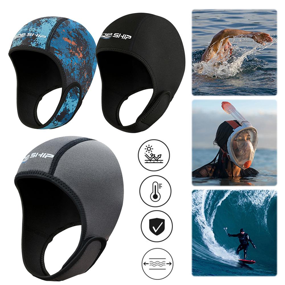 2mm Neoprene Dive Hood Scuba Diving Hood Stretchable Wetsuit Hood Swim Cap Surfing Head Cover for Boating Kayaking Canoeing