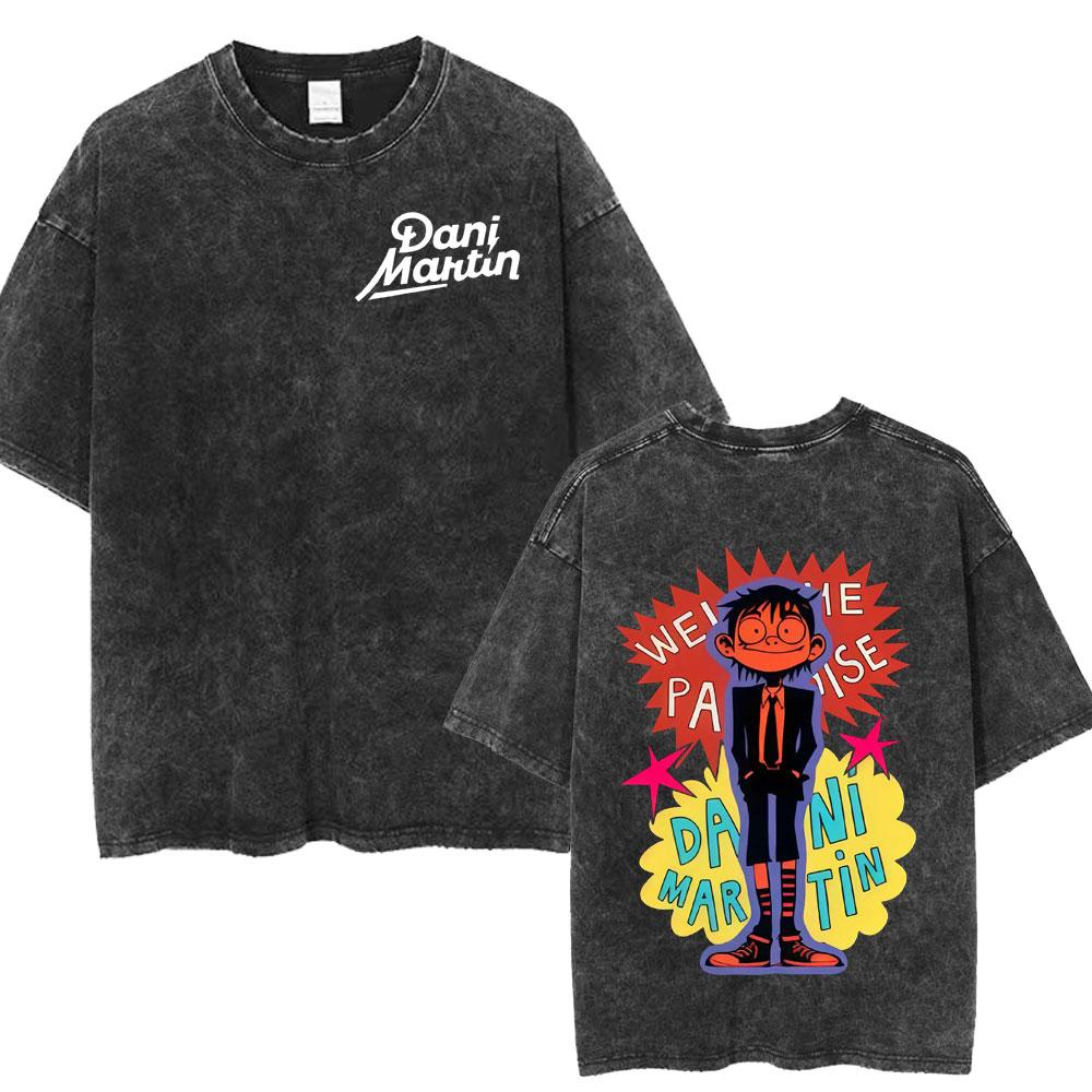 Dani Martin Ya Nada Volvera A Ser Como Antes Vintage Washed YK T Shirts Mens Women Hip Hop Pop Casual Oversized T Shirt Unisex