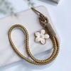 Vintage Artistic Phone Wrist Strap Charm Keychain Elegant Handwoven Flower Lanyard Anti-Drop Girl Woman Bracelet