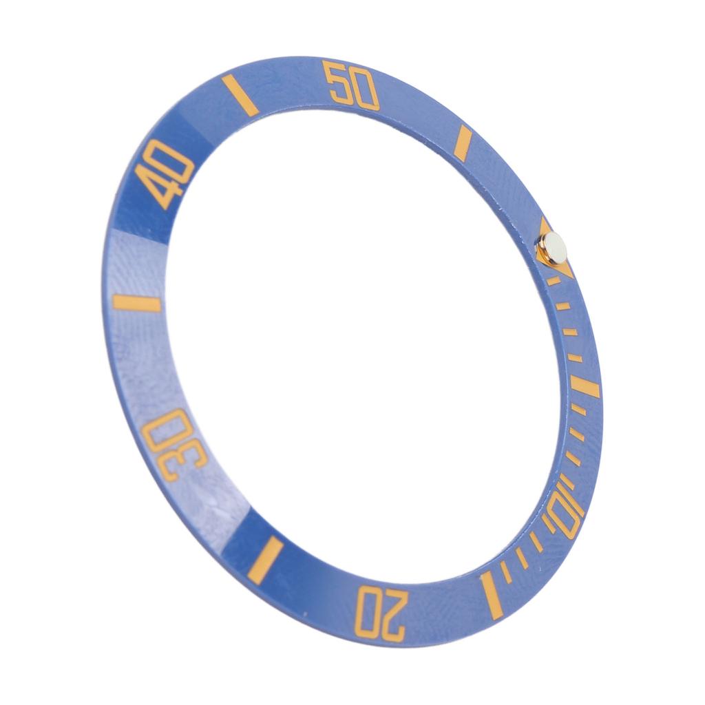 Watch Bezels Inserts Blue Circle with Gold Words Ceramics Watch Dial Bezel Ring for Replacements