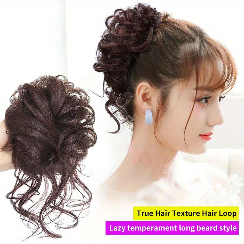 Synthetischer Haarknoten Damen Pferdeschwanz Haarverlängerung Scrunchie Elastisch Dutt Haarteile Scrunchie Wickel
