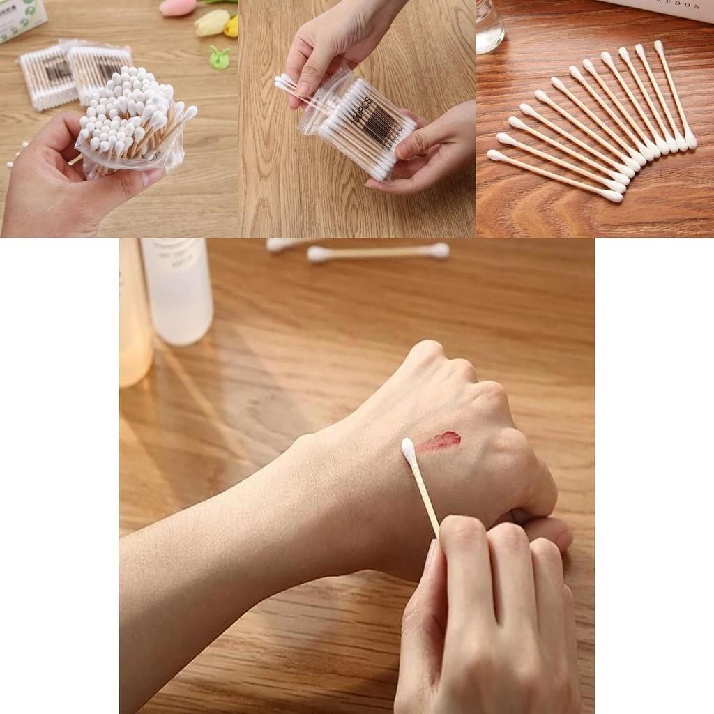 Eco-friendly 30/100 Disposable Ultra-small Cotton Swab Lint Free Micro Brushes For Effective Cleaning
