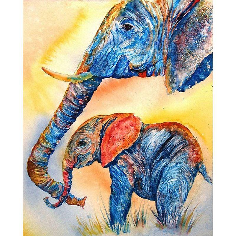 Colour Diamond Full Drill Painting Africa Elephant Cross Stitch Diamond Embroidery Animals 5d Diy Mosaic Decor For Ho