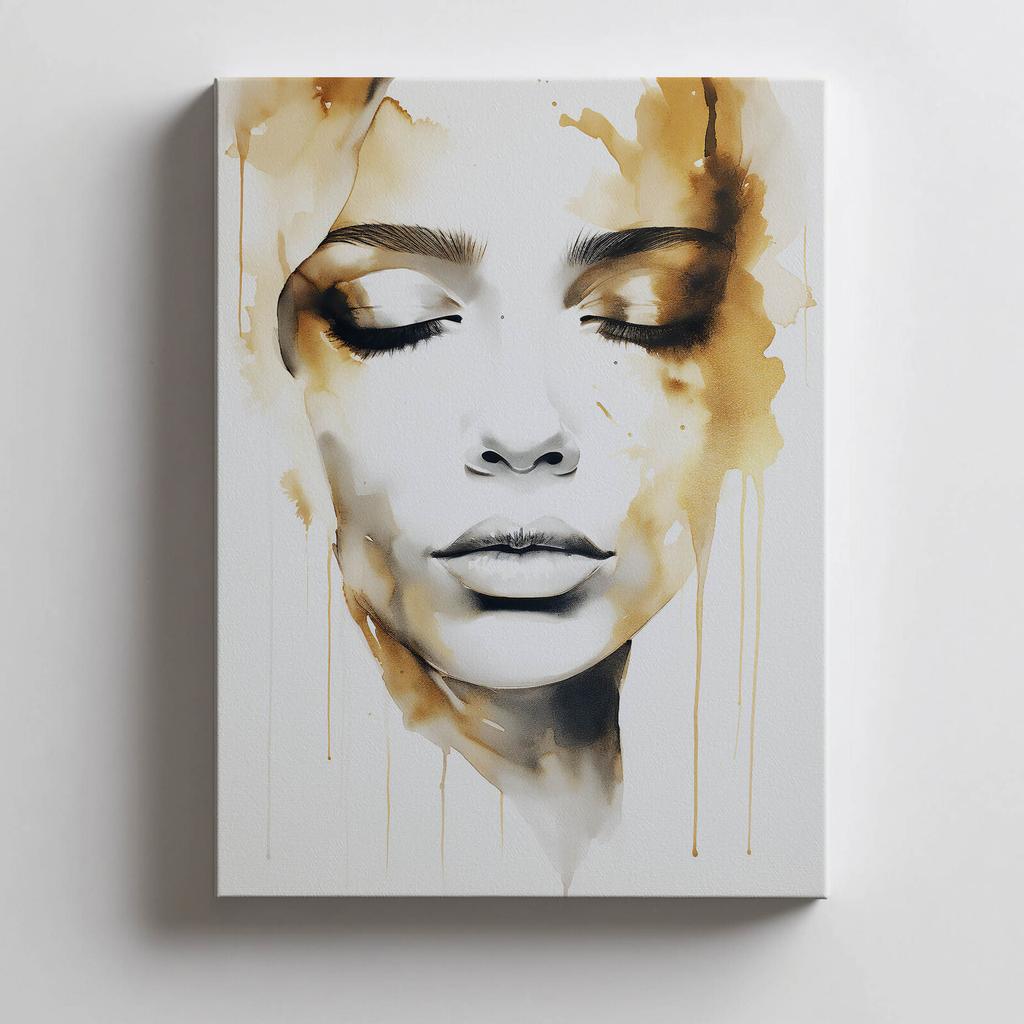 Mysterious Beauty Mysterious Beauty, 50X70 Cm, Gold Aluminum Frame, 230 Gsm Matte Paper