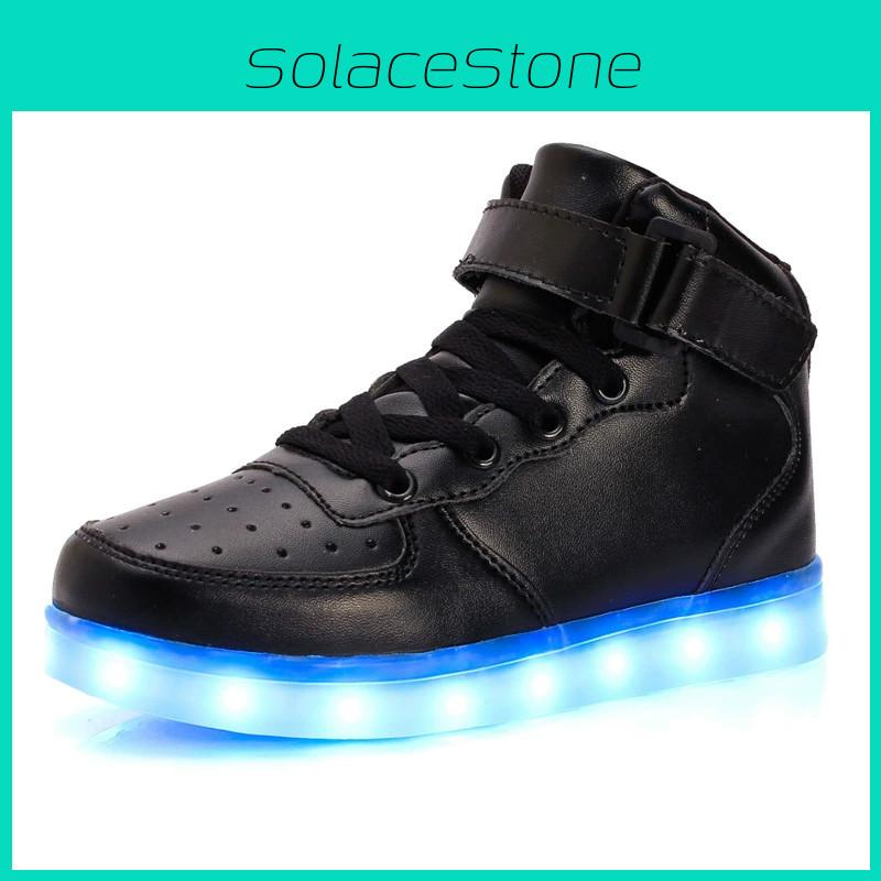 USB-wiederaufladbare leuchtende Sneaker für Kinder, High-Top-Freizeitschuhe mit Wärme und Langlebigkeit