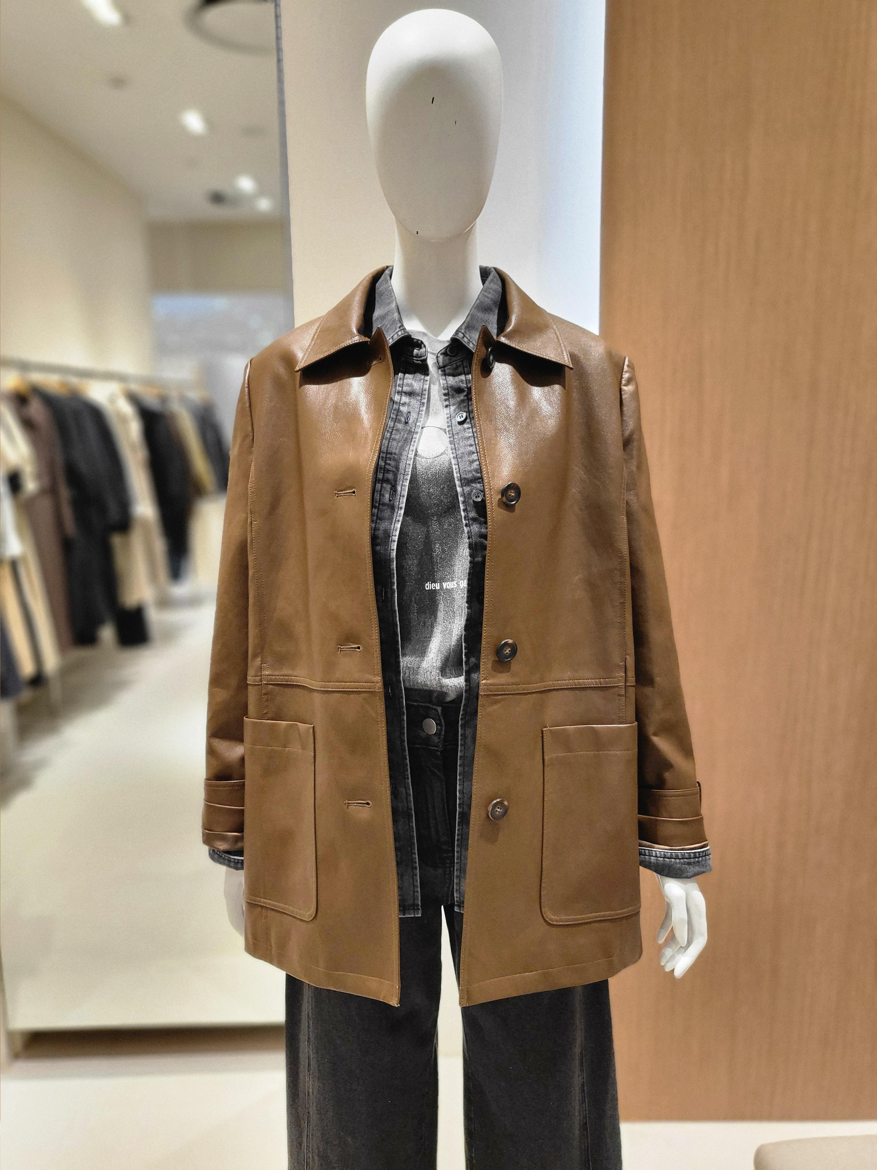 

Basic Faux Leather Midi Jacket NJL5WM903 M