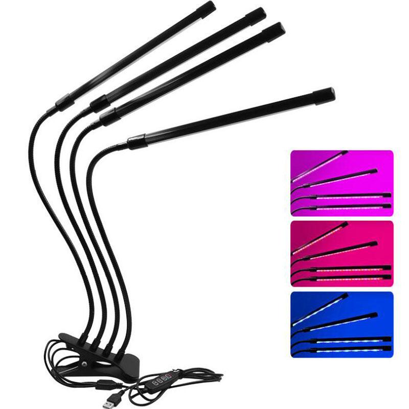 Lumină LED de creștere USB cu temporizator spectru complet pentru plante cort seră hidroponie sistem de creștere 9 niveluri de intensitate lumină clip floare lampă fito