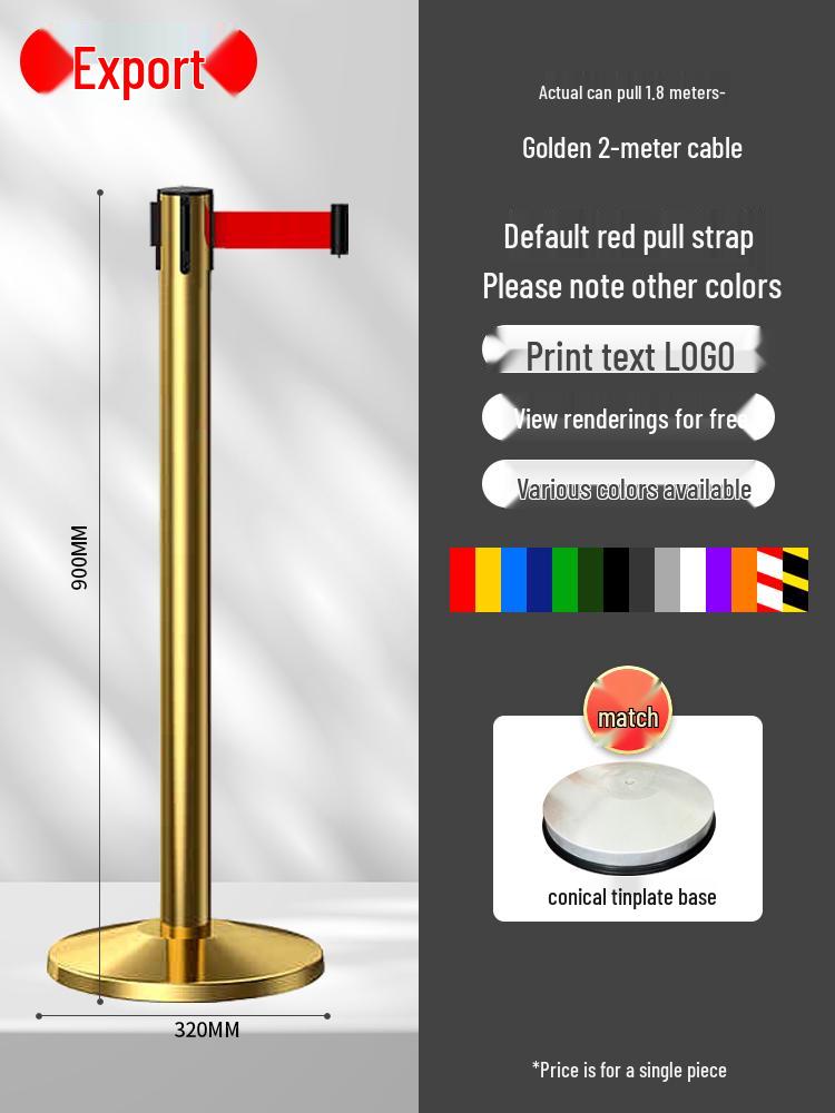 Retractable Queue Barrier Post with Belt