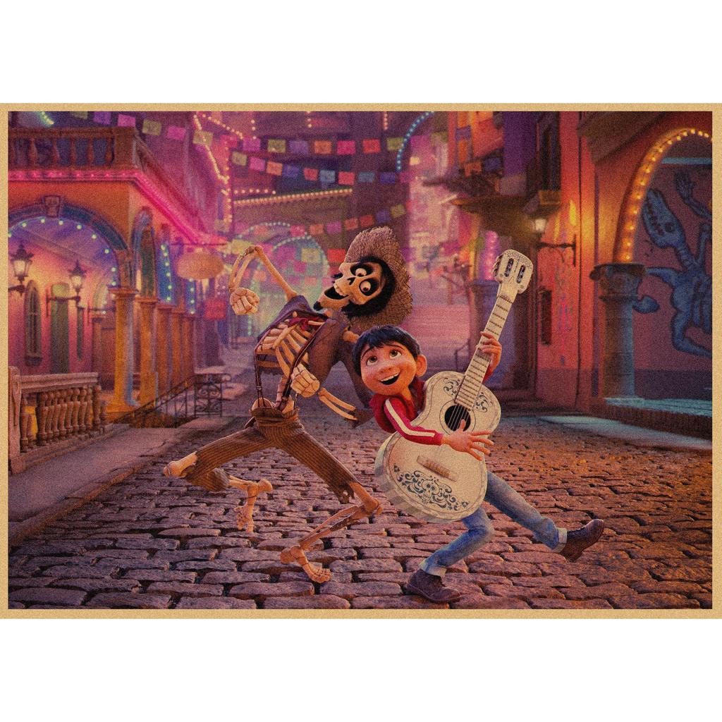 Coco Retro Anime Kraft Paper Poster - Decorative Wall Art Mural