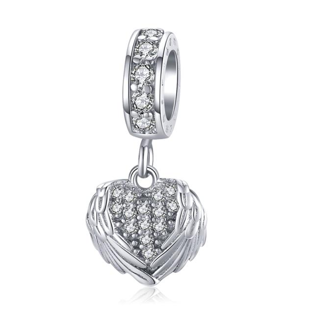 Genuine Sterling Color Lucky Charm Zircon Stone Bee Family Bead Pendant Original Bracelets Pendant Necklace Diy Fine JewelryFashion Charm