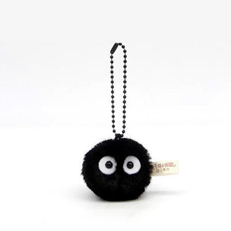New Anime  Pet Toy Coal Ball Figurines Keychains Accessories Cute Plush Black Coal Ball Cartoon Bag Pendants Gift