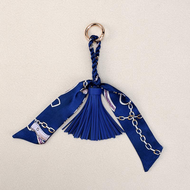 Korean Luxury Leather Bow & Tassel Charm Keychain