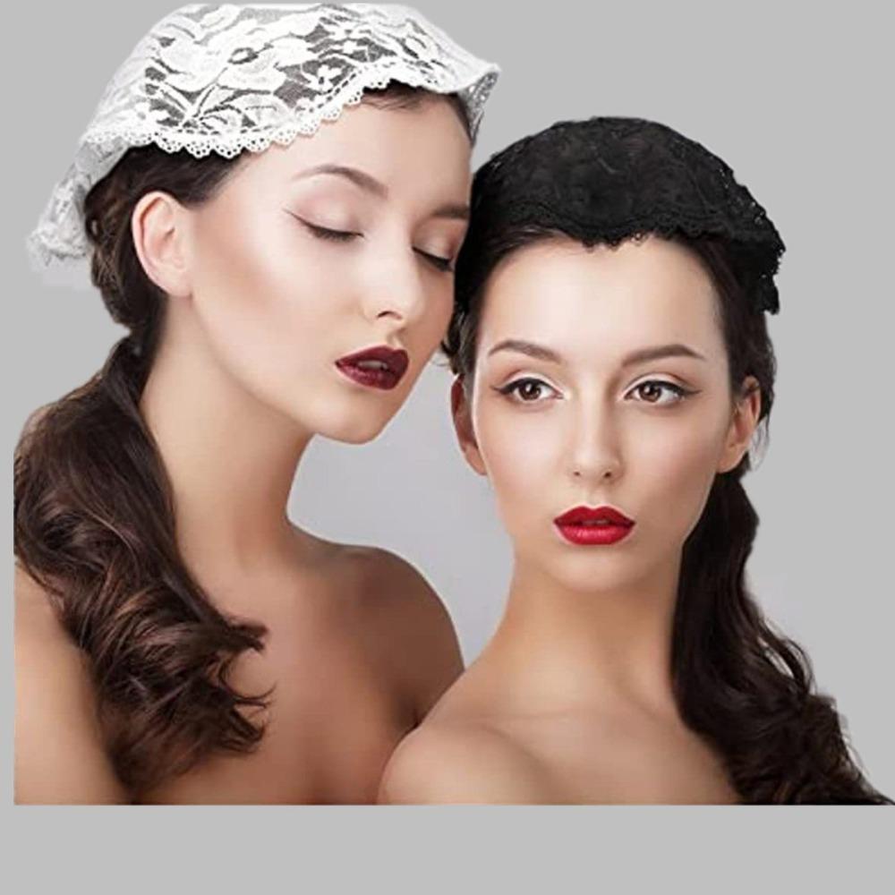 

Lace Round Head Wrap Religion Hair Tie New Print Hair Scarf Girl
